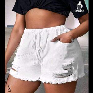 White Denim Shorts